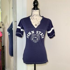Pro Edge Women's Navy Penn State V-Neck Jersey Tshirt